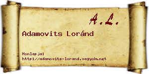 Adamovits Loránd névjegykártya